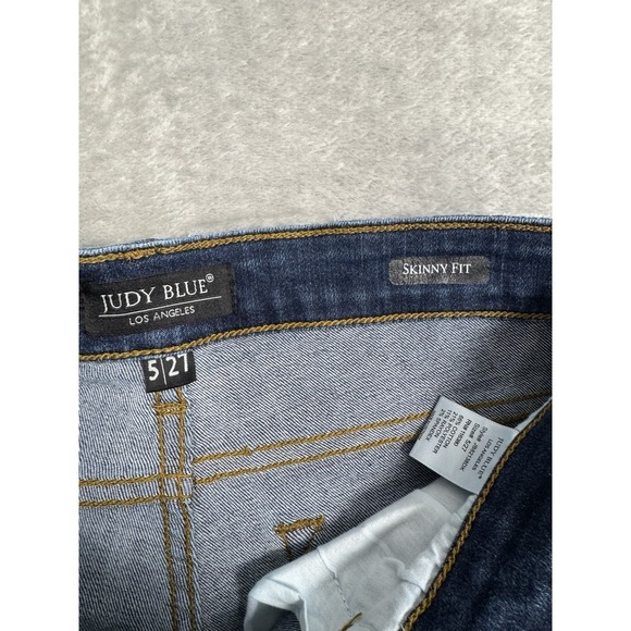 Judy Blue Skinny Fit Jeans Womens 5/27 27x26Blue Stretch Denim Pants Distressed - Picture 6 of 8